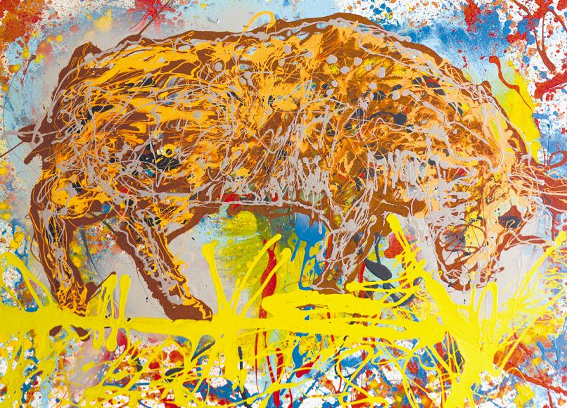 Toro. Obra expresionista abstracta de Noel Salvador Montealegre, que integra la exposición Intelectual Hardway. LAPRENSA/CARLOS VALLE