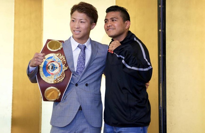Naoya Inoue y Román González coincidieron este lunes en una conferencia de prensa en Japón. LA PRENSA/CORTESÍA/Kaz Nagatzuka